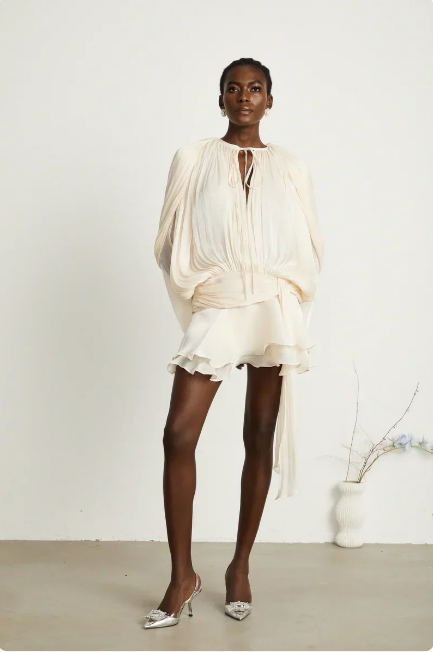 ANNABEL | Luxe Flowy Mini-Jurk Voor de Lente