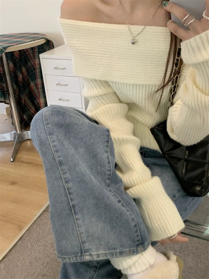 Lynde | Stijlvolle Off-Shoulder Knit voor de herfst