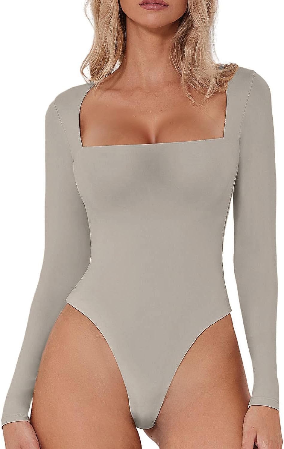 Bianca - Longsleeve Body met vierkante hals
