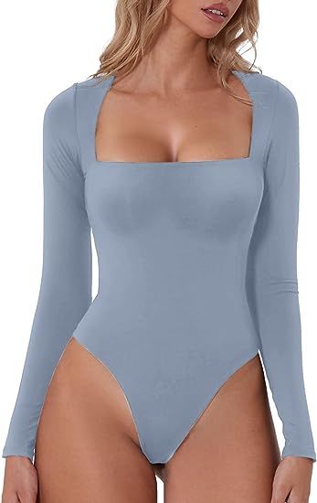 Bianca - Longsleeve Body met vierkante hals