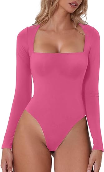 Bianca - Longsleeve Body met vierkante hals
