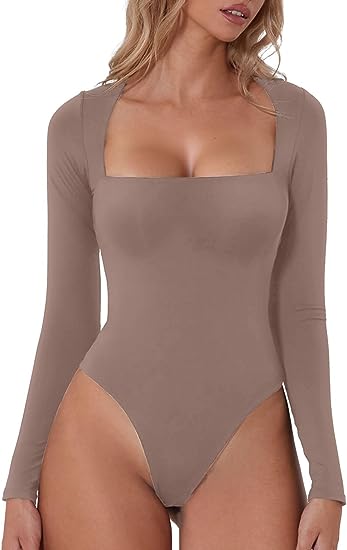 Bianca - Longsleeve Body met vierkante hals