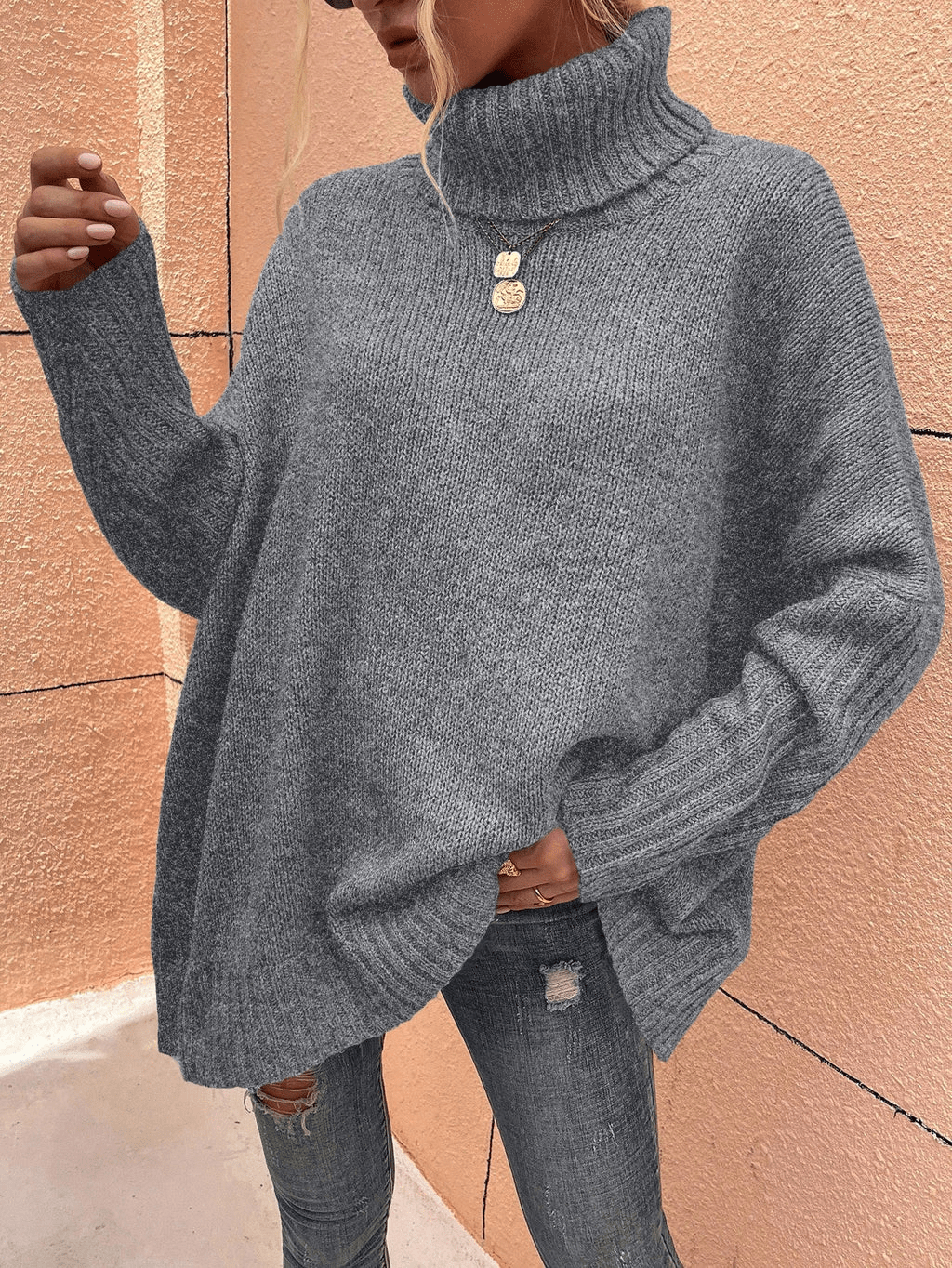 Romy | Casual Dropped Shoulder Jumper Coltrui voor damesr
