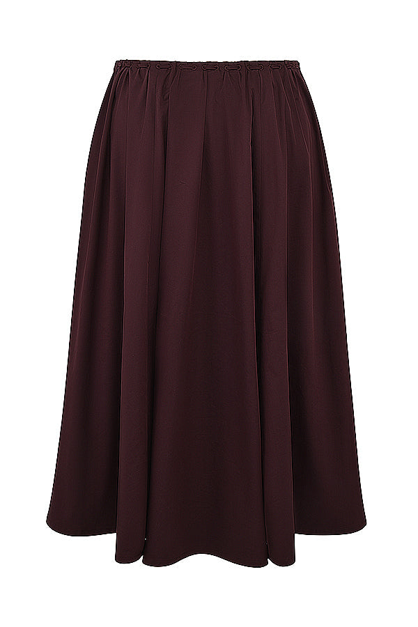 Mexx | Diepbruine Ruches-Set met Top en Midi-Rok