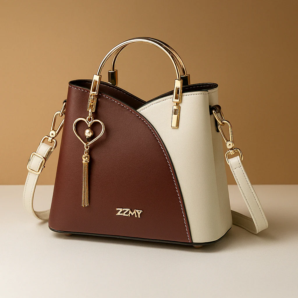 Raina - Schoudertas met geometrisch patroon en verstelbare riem voor dames