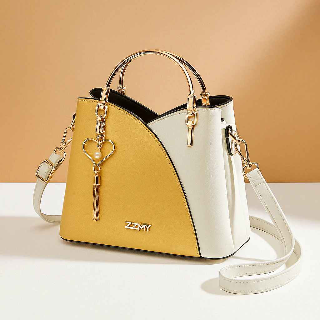 Raina - Schoudertas met geometrisch patroon en verstelbare riem voor dames