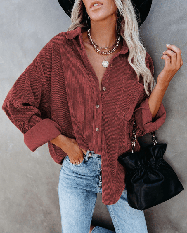 FLOOR | Stijlvolle en Comfortabele Corduroy Blouse