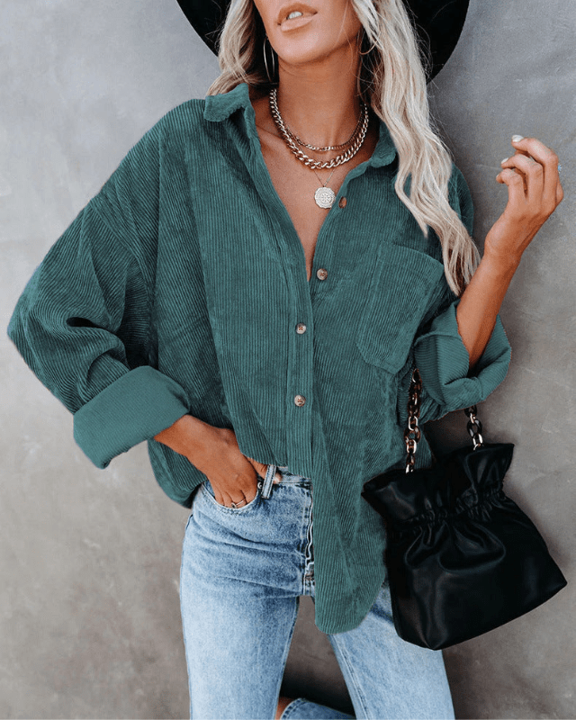 FLOOR | Stijlvolle en Comfortabele Corduroy Blouse