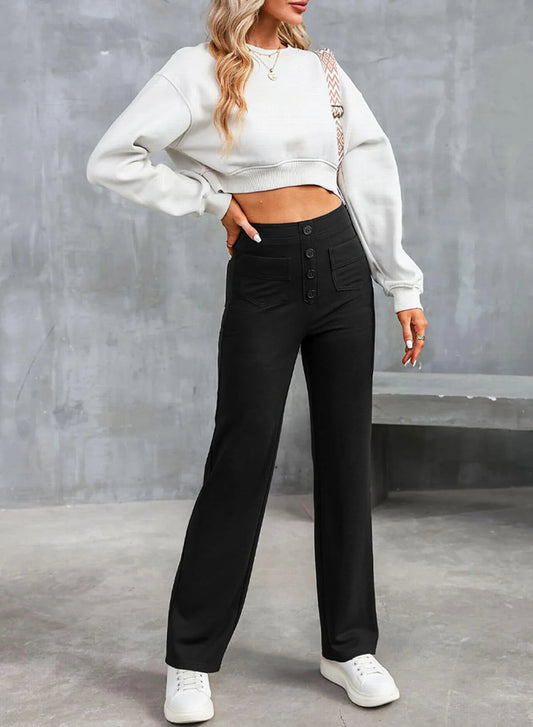 Marcia | Hoge Taille Wijde Broek voor Casual Comfort