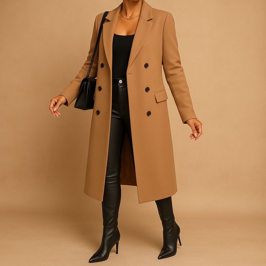 Rinoa - Stijlvolle lange winterjas voor dames