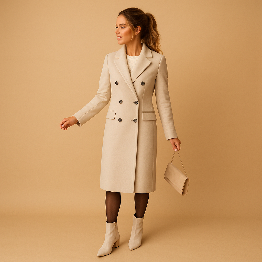 Rinoa - Stijlvolle lange winterjas voor dames
