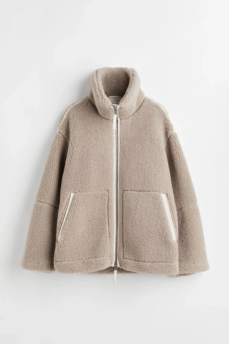 Alina - Wollen Herfst Teddy Jas voor Dames