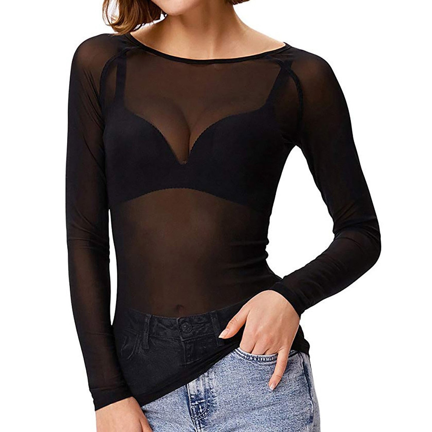 Feliz | Uitdagende Doorschijnende Mesh Top