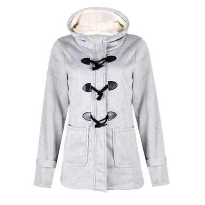 Lilian | Dames Lange Jas – Wolmix – Getailleerd – Capuchon met Toggle