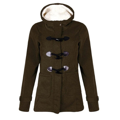 Lilian | Dames Lange Jas – Wolmix – Getailleerd – Capuchon met Toggle