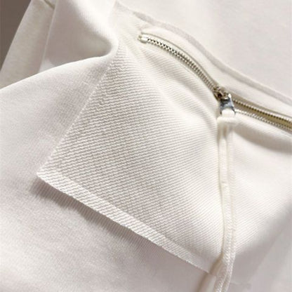 2025 Autumn New Personalized Pocket Long-sleeved Round Neck Sweatshirt for Women Korean Short Loose Versatile Top