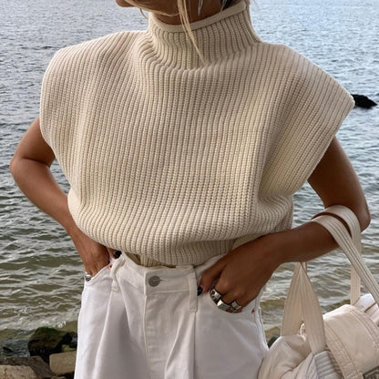 Leslie | Turtleneck Pullover met Korte Mouwen