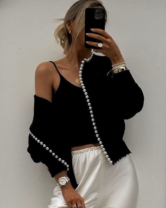 Rosie | Elegant Dames Vest met Parel Details
