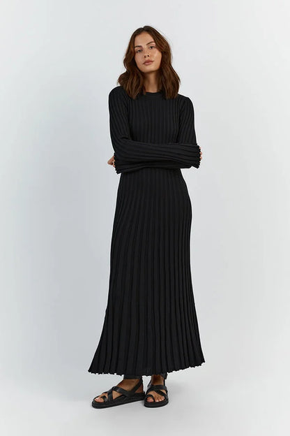 Merida  | Elegante Gebreide Jurk met Lange Mouwen