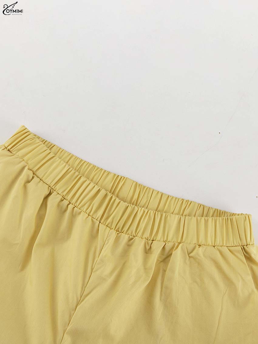 Jess | Oymimi Casual Geel Katoen Tweedelig Set