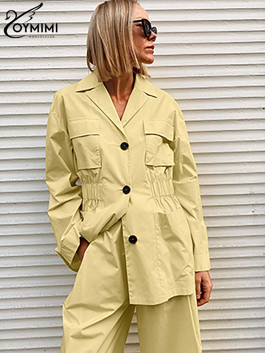 Jess | Oymimi Casual Geel Katoen Tweedelig Set