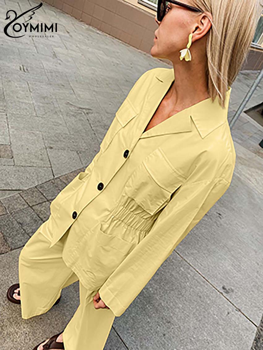 Jess | Oymimi Casual Geel Katoen Tweedelig Set