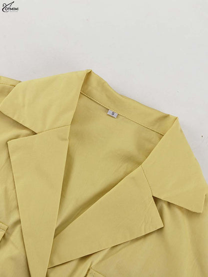 Jess | Oymimi Casual Geel Katoen Tweedelig Set