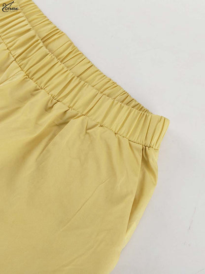 Jess | Oymimi Casual Geel Katoen Tweedelig Set