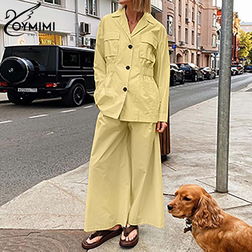 Jess | Oymimi Casual Geel Katoen Tweedelig Set