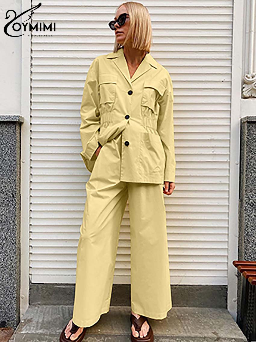 Jess | Oymimi Casual Geel Katoen Tweedelig Set