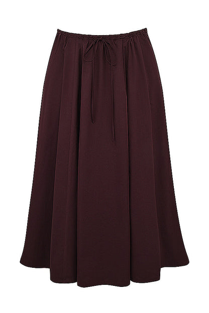 Mexx | Diepbruine Ruches-Set met Top en Midi-Rok