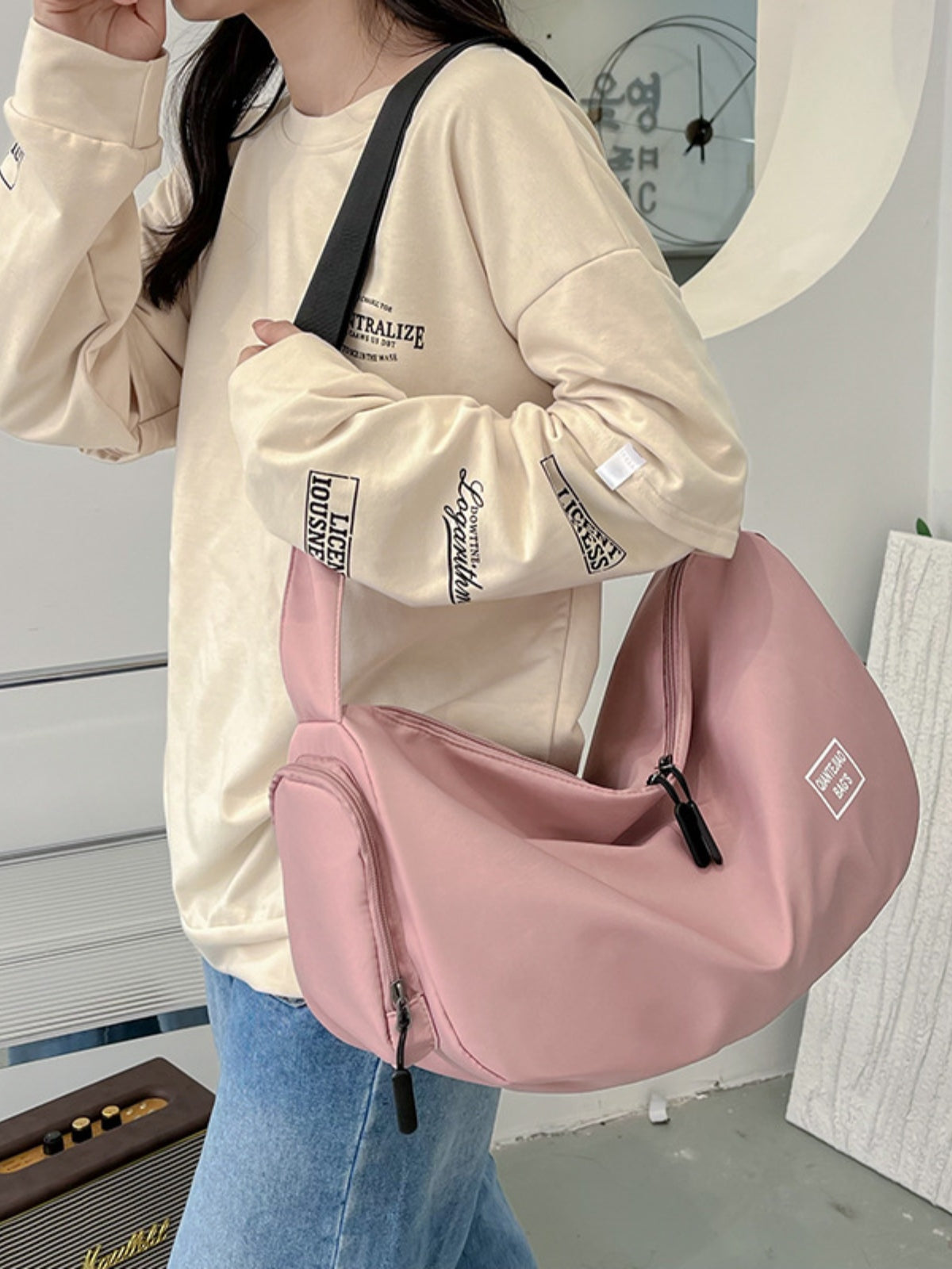 Oxford Cloth Large Capacity Crossbody Bag-HANDBAGS-[Adult]-[Female]-Dusty Pink-One Size-2022 Online Blue Zone Planet