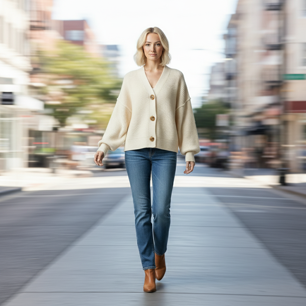 Bailey | Stijlvol Handgemaakt Oversized Gebreid Vest van Wolmix met Knopen