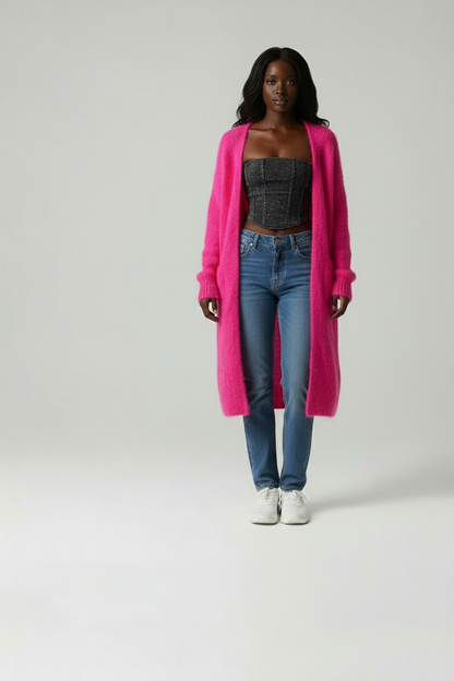 Callie | Luxe Mohairmix Vest – Oversized Pasvorm – Lange Snit | Julie Mae