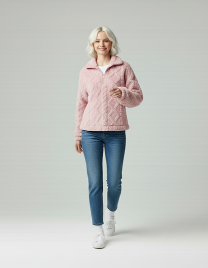 Miller | Dames Trui van Fleece – Gewatteerd – Halve Rits