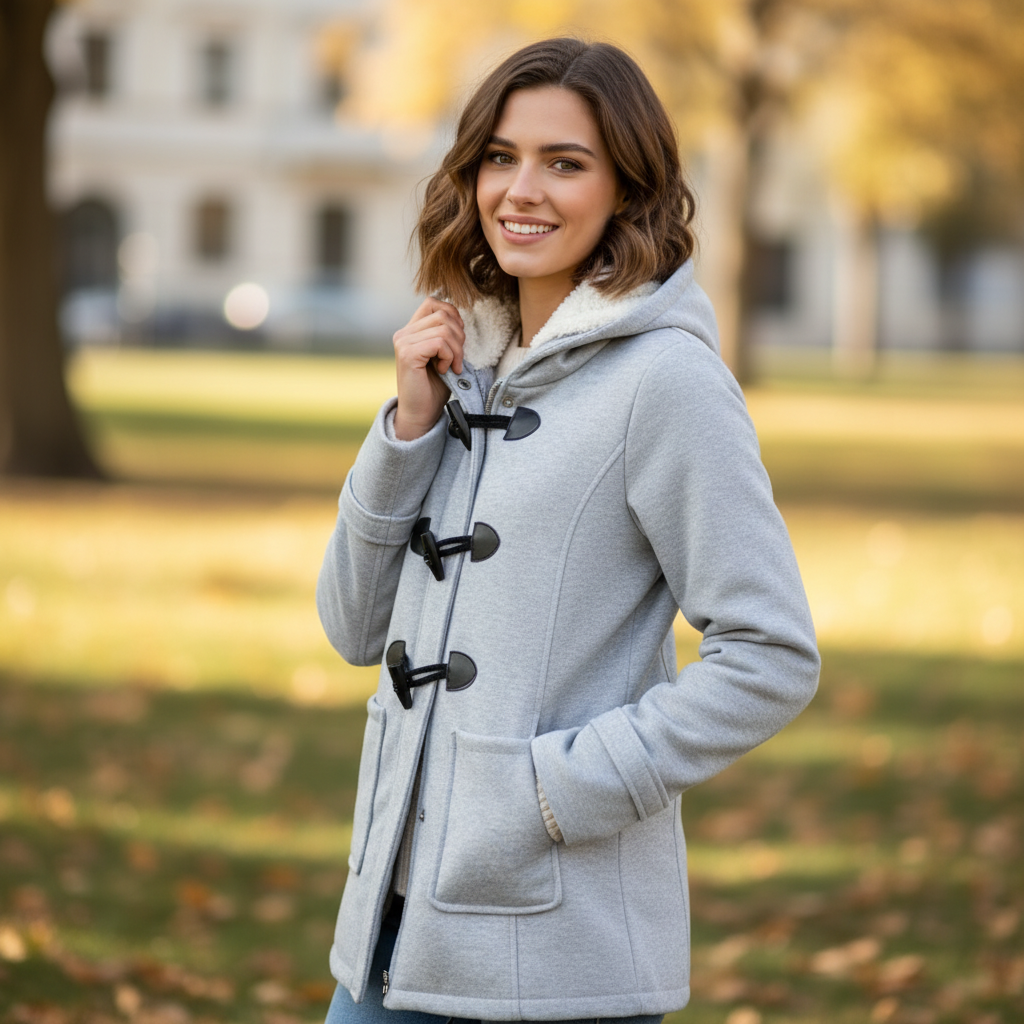 Lilian | Dames Lange Jas – Wolmix – Getailleerd – Capuchon met Toggle