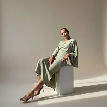 Celeste | Chic Asymmetrisch Linnen Jurk voor Dames