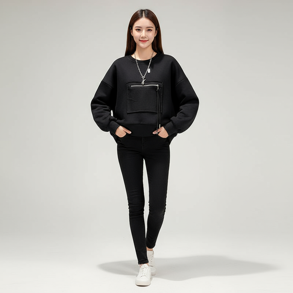 Senna | Cozy Chic | Ritszak Detail Katoenmix Sweater Dames Herfst Casual