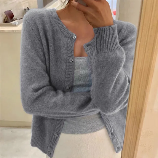 Lilian – Effen Kleur Gebreid Vest voor Dames