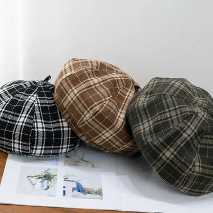 Tessa | Chic Geruite Baret van Acryl voor Dames