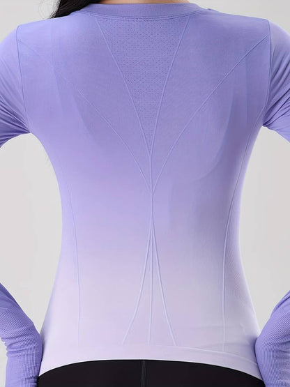 Betty | Sporttop met Lange Mouwen en Kleurverloop voor Dames