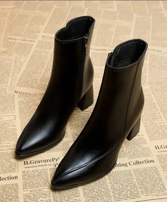 Ashley | Sculpted Enkelboots Zwart Kunstleer