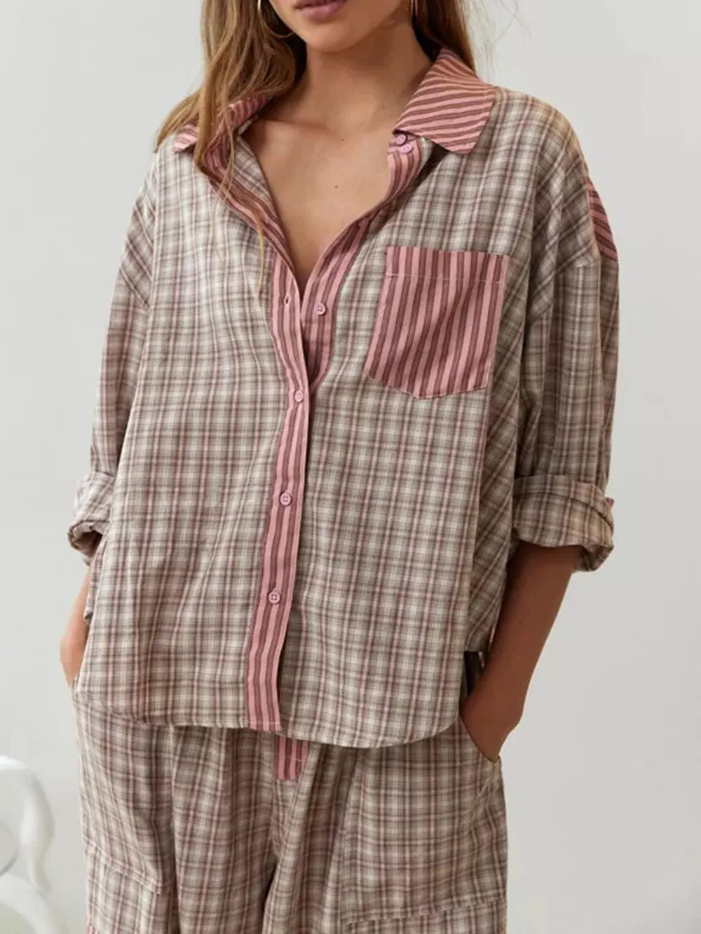 Yvette | Tweedelige pyjama set katoen zacht en stretchy