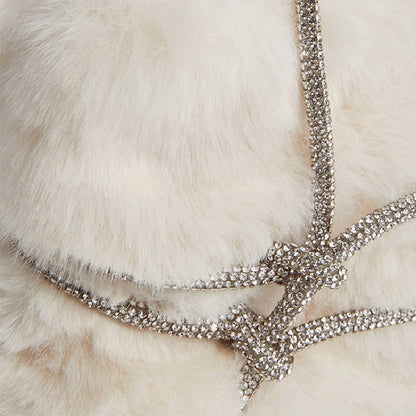 Fonne | Luxe Faux Fur Handtas met Strass Accenten