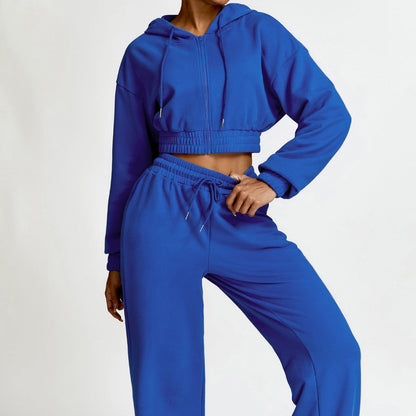 Vesper | Gezipte Cropped Hoodie & Joggingbroek Set