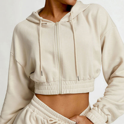 Vesper | Gezipte Cropped Hoodie & Joggingbroek Set