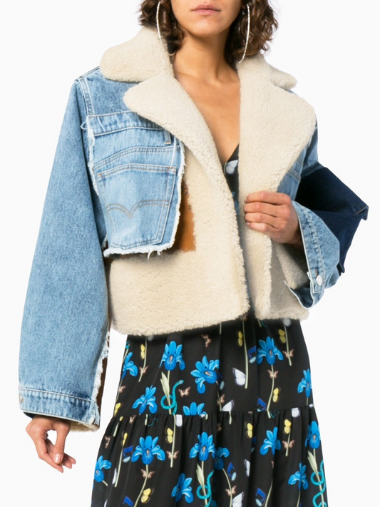 Blyth | Pluche Jasje met Denimnaden