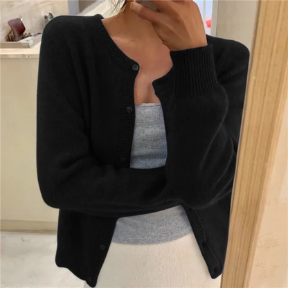 Lilian – Effen Kleur Gebreid Vest voor Dames