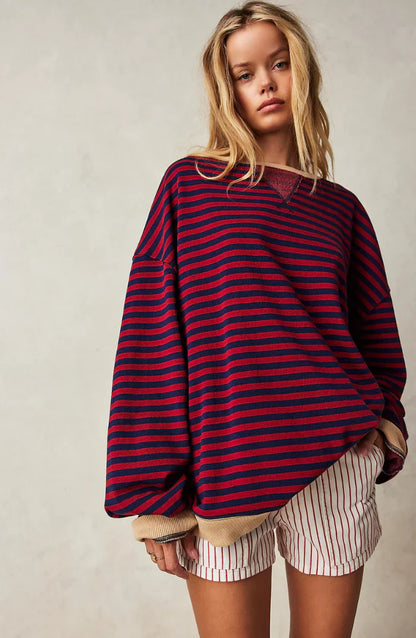 Kaia - Vrolijke Comfortabele Gestreepte Oversized Trui