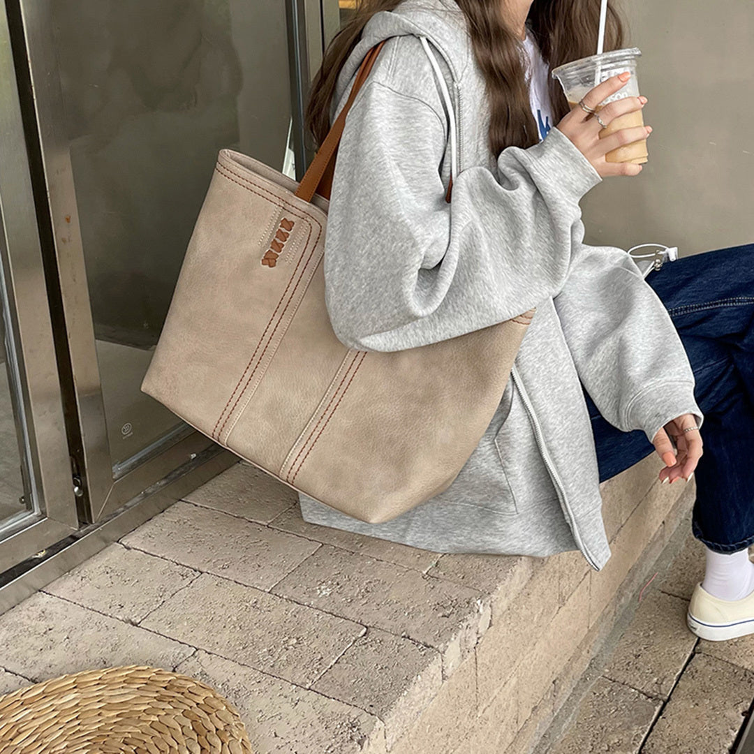 May | Dames Shopper Tas PU Leer Gestructureerd Dagelijks